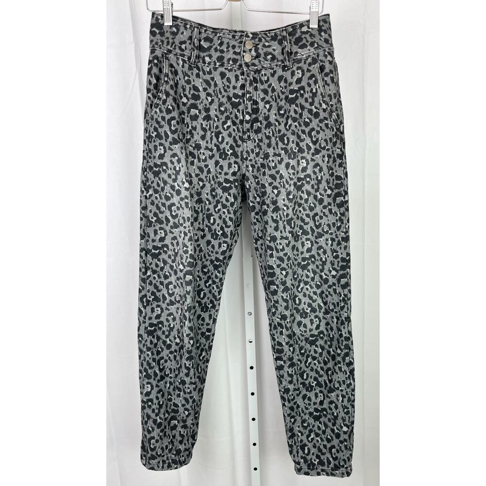 Sezane Gray Leopard Print Jeans